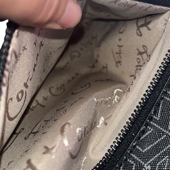 Foley & Corinna FC Liberated Vegan Leather Logo Lady Tote Bag Purse Black - Picture 8 of 11